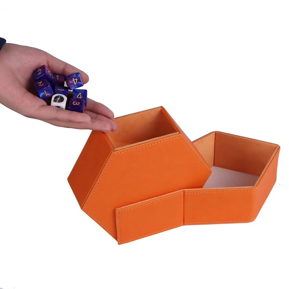Leather Dice Trays Folding Hexagon